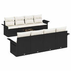 vidaXL Gartensofa-set mit Kissen 9 pcs Schwarz und Creme Poly-Rattan