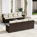 vidaXL Gartensofa-set mit Kissen 9 pcs Braun und Creme 55 x 55 x 37 cm