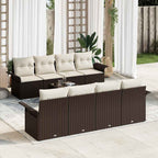 vidaXL Gartensofa-set mit Kissen 9 pcs Braun und Creme 55 x 55 x 37 cm