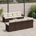vidaXL Gartensofa-set mit Kissen 9 pcs Braun und Creme 55 x 55 x 37 cm