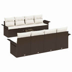 vidaXL Gartensofa-set mit Kissen 9 pcs Braun und Creme 55 x 55 x 37 cm