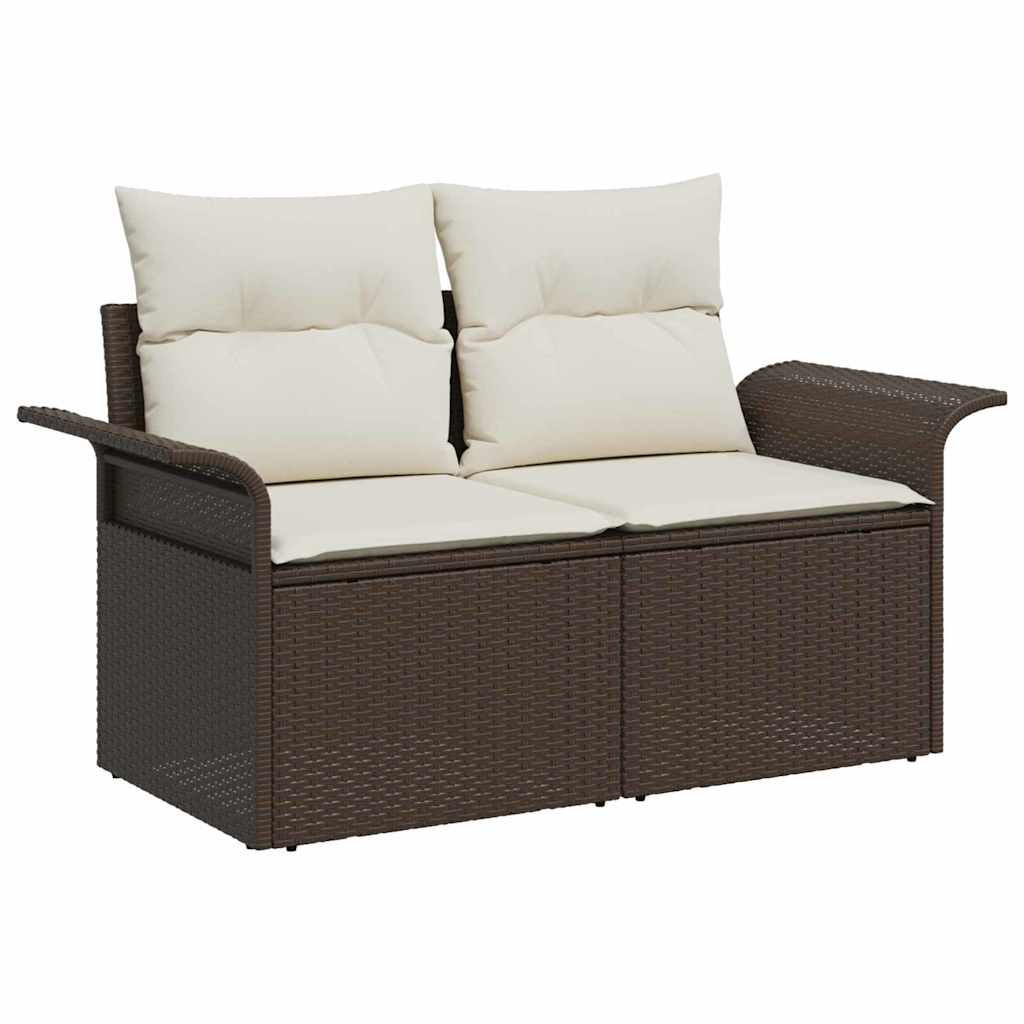 vidaXL Gartensofa-set mit Kissen 9 pcs Braun und Creme 55 x 55 x 37 cm