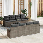vidaXL Gartensofa-set 9 pcs Grau 55 x 55 x 37 cm Poly-Rattan