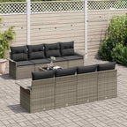 vidaXL Gartensofa-set 9 pcs Grau 55 x 55 x 37 cm Poly-Rattan