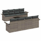 vidaXL Gartensofa-set 9 pcs Grau 55 x 55 x 37 cm Poly-Rattan