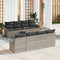 vidaXL Gartensofa-set 9 pcs Hellgrau und Dunkelgrau 55 x 55 x 37 cm