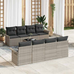 vidaXL Gartensofa-set 9 pcs Hellgrau und Dunkelgrau 55 x 55 x 37 cm