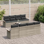 vidaXL Gartensofa-set 9 pcs Hellgrau und Dunkelgrau 55 x 55 x 37 cm