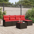 vidaXL Gartensofa-set mit Speicher 6 pcs Braun Poly-Rattan