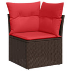 vidaXL Gartensofa-set mit Speicher 7 pcs Braun Poly-Rattan