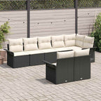 vidaXL Gartensofa-set mit Speicher 8 pcs Schwarz Poly-Rattan