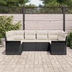 vidaXL Garten-Sofa-Set mit Speicher 6 pcs Schwarz Poly Rattan