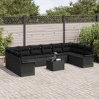 vidaXL Garten-Sofa-Set mit Kissen 11 pcs Beige Poly Rattan