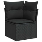 vidaXL Garten-Sofa-Set mit Kissen 11 pcs Beige Poly Rattan