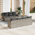 vidaXL Gartensofa-set mit Kissen 8 pcs Hellgrau und Dunkelgrau