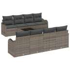 vidaXL Gartensofa-set 9 pcs Grau Poly-Rattan und Stahl und Glas