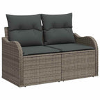 vidaXL Gartensofa-set 9 pcs Grau Poly-Rattan und Stahl und Glas
