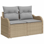 vidaXL Garten-Sofa-Set 7 pcs Beige und Hellgrau Poly Rattan