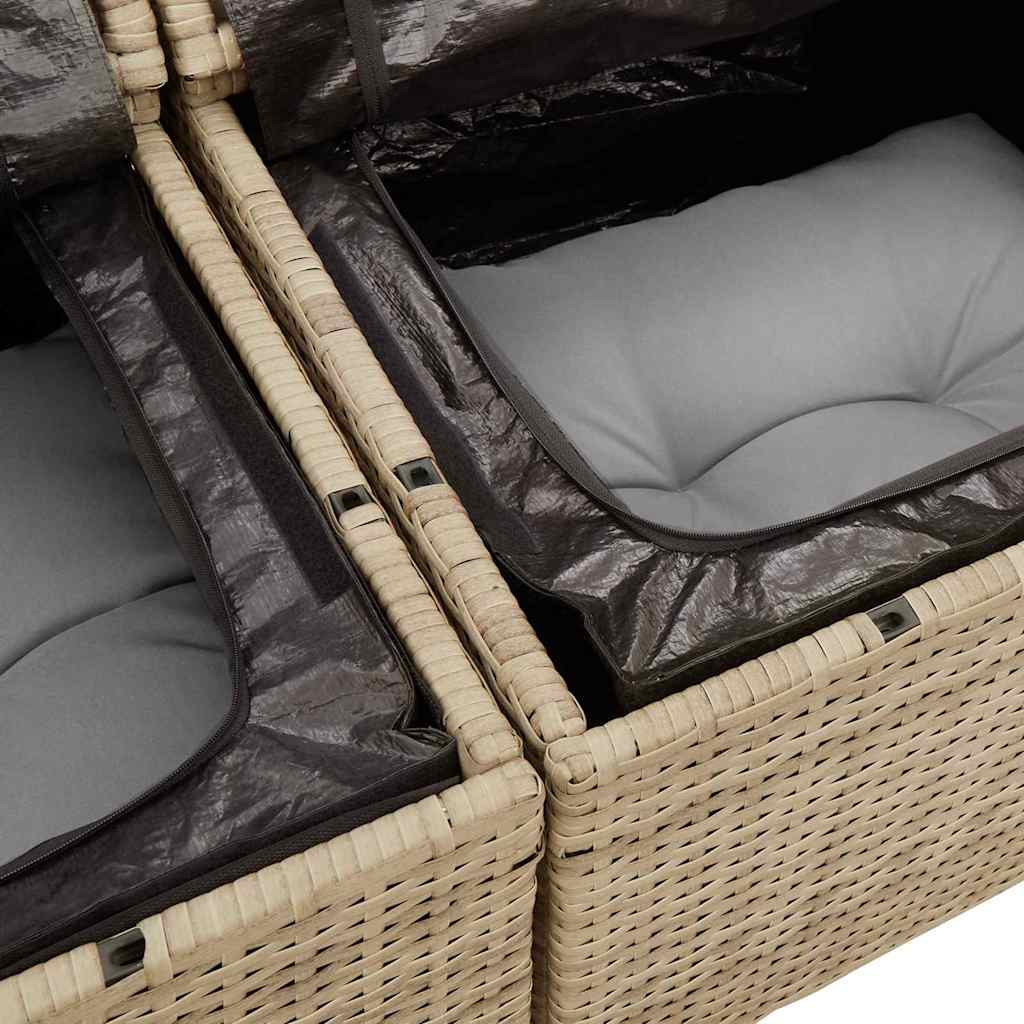 vidaXL Gartensofa-set 11 pcs Beige und Hellgrau Poly-Rattan