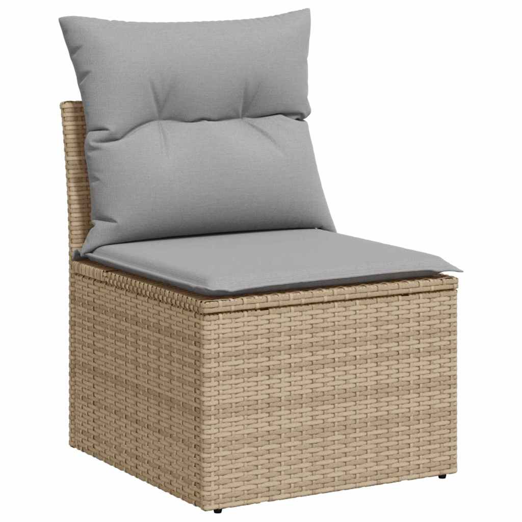 vidaXL Gartensofa-set 11 pcs Beige und Hellgrau Poly-Rattan