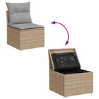 vidaXL Gartensofa-set 11 pcs Beige und Hellgrau Poly-Rattan