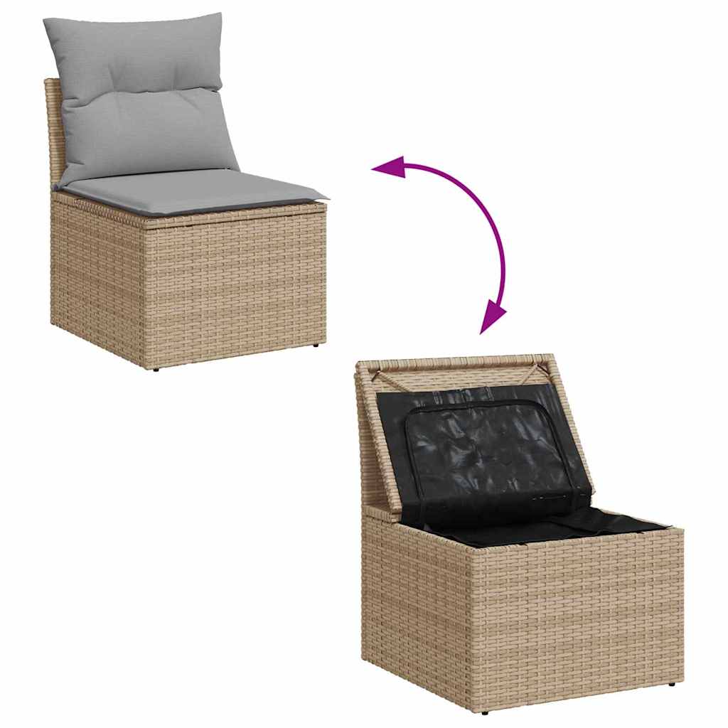 vidaXL Gartensofa-set 11 pcs Beige und Hellgrau Poly-Rattan