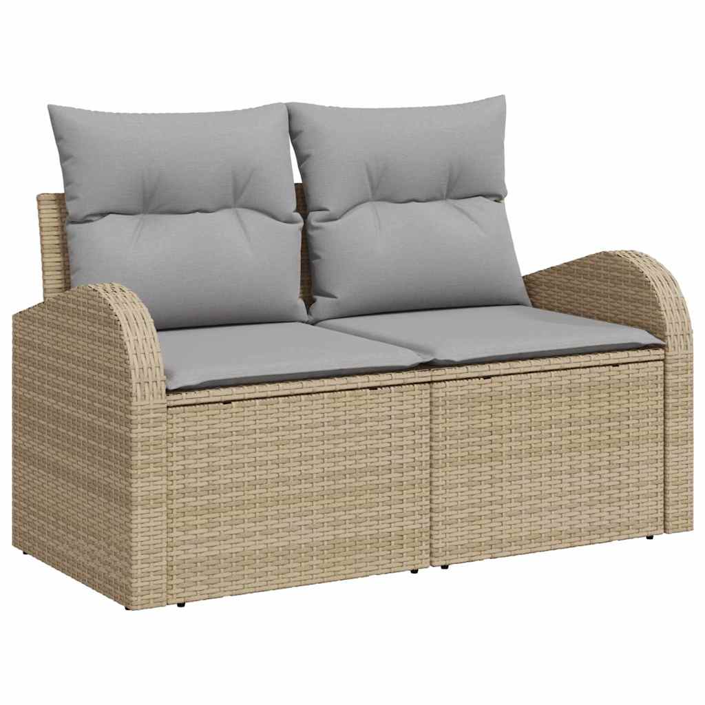 vidaXL Garten-Sofa-Set 3 pcs Beige und Hellgrau Poly Rattan