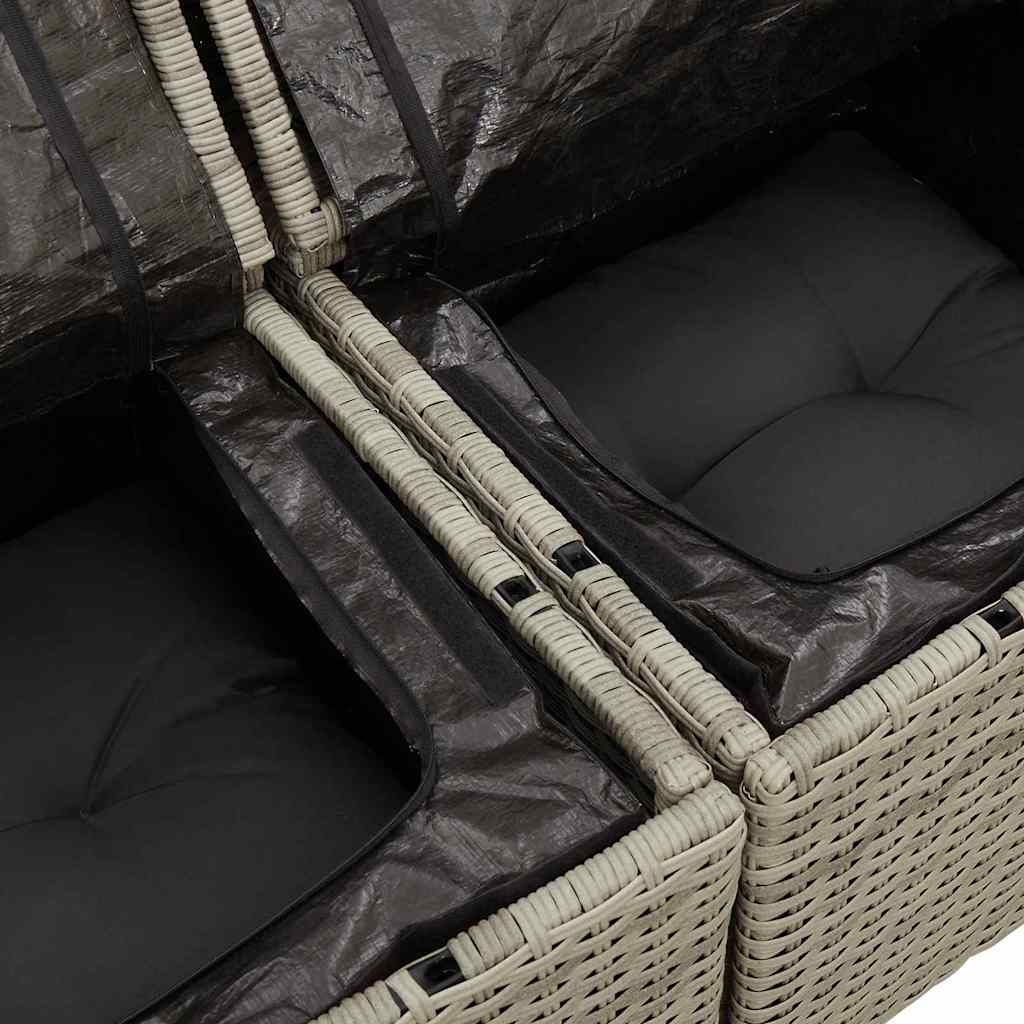 vidaXL Gartensofa-set 6 pcs Hellgrau und Dunkelgrau Poly-Rattan