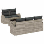 vidaXL Gartensofa-set 6 pcs Hellgrau und Dunkelgrau Poly-Rattan