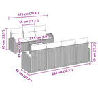vidaXL Garten-Sofa-Set mit Kissen mit Speicher 8 pcs Schwarz und Creme