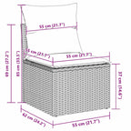 vidaXL Garten-Sofa-Set mit Kissen mit Speicher 8 pcs Schwarz und Creme