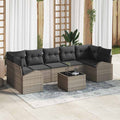 vidaXL Gartensofa-set 8 pcs Grau 289 x 124 x 69 cm Poly-Rattan