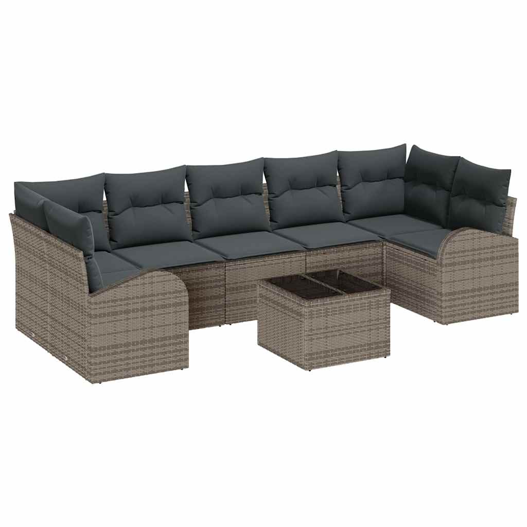 vidaXL Gartensofa-set 8 pcs Grau 289 x 124 x 69 cm Poly-Rattan
