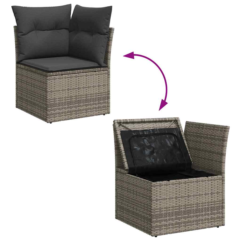 vidaXL Gartensofa-set 8 pcs Grau 289 x 124 x 69 cm Poly-Rattan