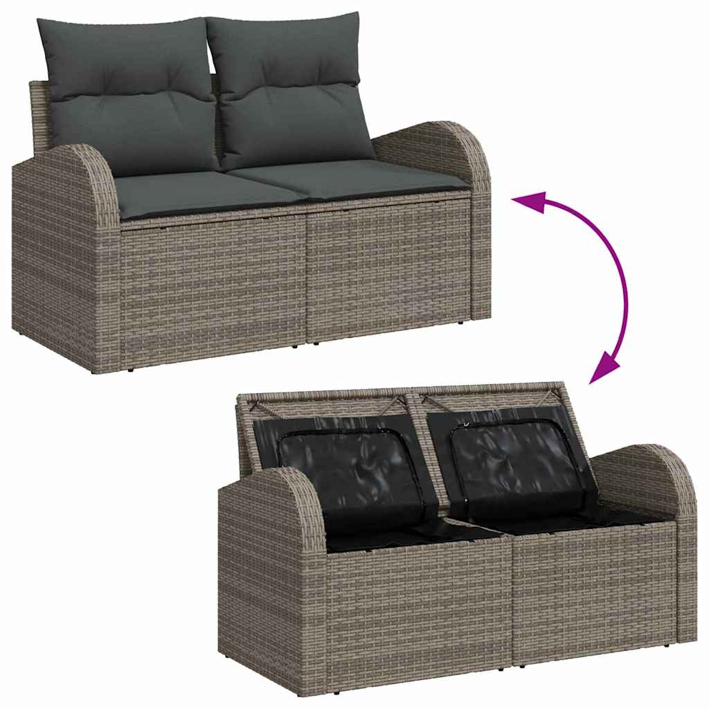 vidaXL Gartensofa-set 8 pcs Grau 289 x 124 x 69 cm Poly-Rattan