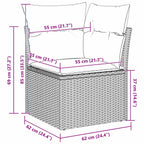 vidaXL Gartensofa-set 8 pcs Grau 289 x 124 x 69 cm Poly-Rattan