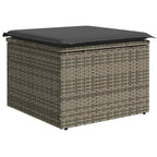 vidaXL Sofa Set mit Kissen mit Speicher 5 pcs Grau Poly-Rattan