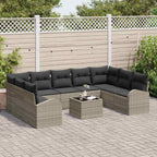 vidaXL Gartensofa-set mit Kissen 10 pcs Hellgrau Poly-Rattan