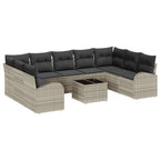 vidaXL Gartensofa-set mit Kissen 10 pcs Hellgrau Poly-Rattan