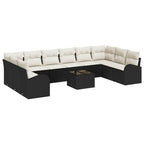 vidaXL Gartensofa-set mit Kissen 11 pcs Braun und Creme Poly-Rattan