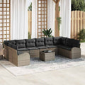 vidaXL Gartensofa-set mit Kissen 11 pcs Hellgrau Poly-Rattan