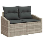 vidaXL Sofa Set 7 pcs Hellgrau und Dunkelgrau Poly-Rattan