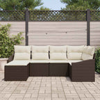 vidaXL Garten Essgruppe mit Kissen mit Speicher 6 pcs Braun und Creme