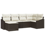 vidaXL Garten Essgruppe mit Kissen mit Speicher 6 pcs Braun und Creme