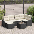 vidaXL Garten Essgruppe mit Kissen mit Speicher 7 pcs Braun und Creme