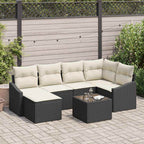 vidaXL Garten Essgruppe mit Kissen mit Speicher 7 pcs Braun und Creme