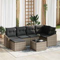 vidaXL Garten Essgruppe mit Kissen mit Speicher 7 pcs Hellgrau
