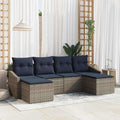 vidaXL Garten-Sofa-Set 6 pcs Beige und Hellgrau Poly Rattan