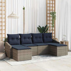 vidaXL Garten-Sofa-Set 6 pcs Beige und Hellgrau Poly Rattan
