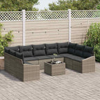 vidaXL Gartensofa-set mit Speicher Hellgrau Poly-Rattan